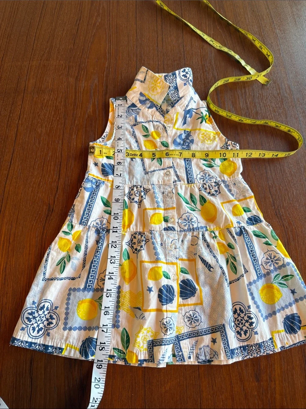 Alex’s Lemonade Stand Girls Dress 2T Lemon Tile Print Cotton Sleeveless